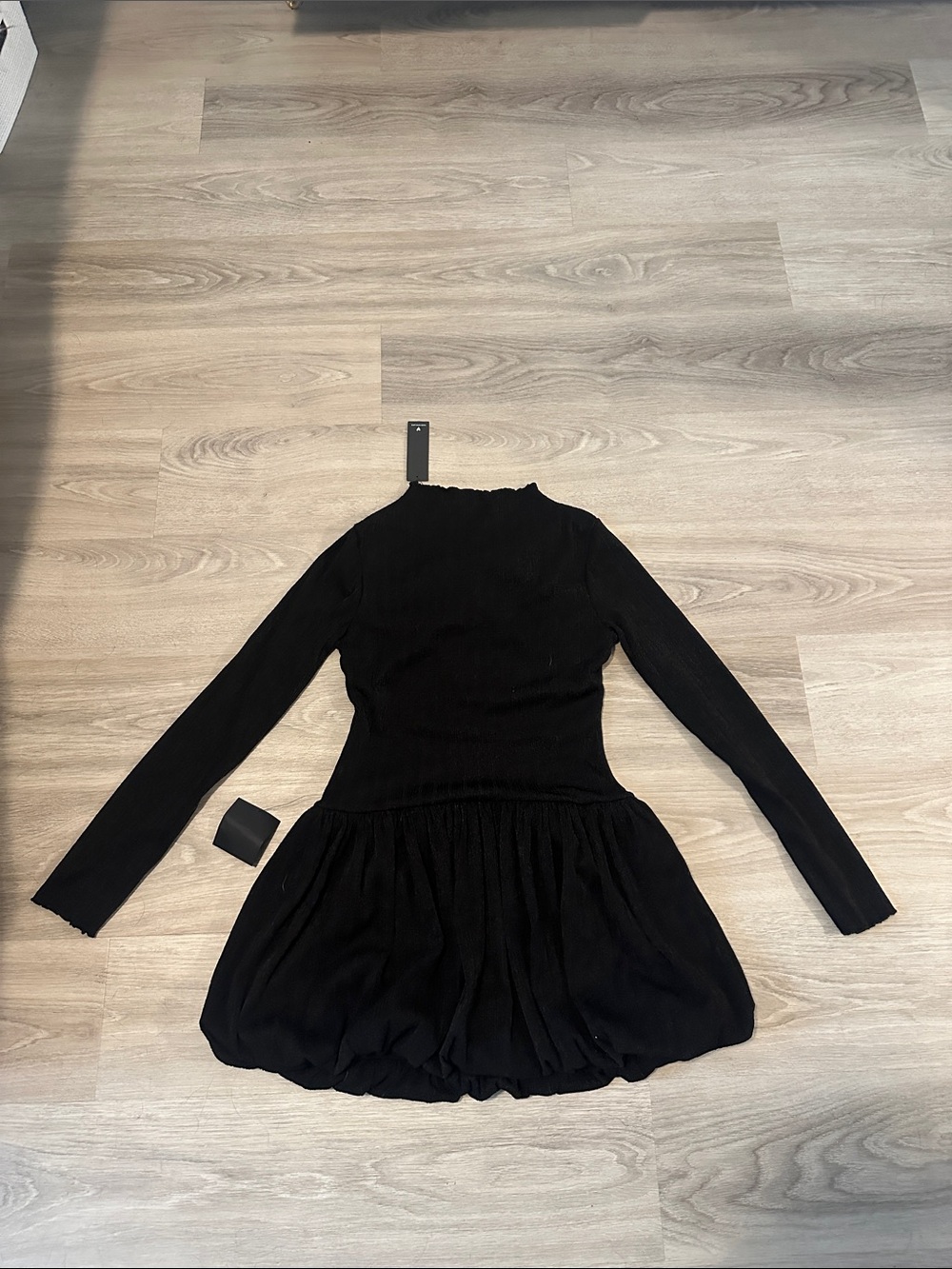 Lulu's Black Long Sleeve Knit Mini Dress
